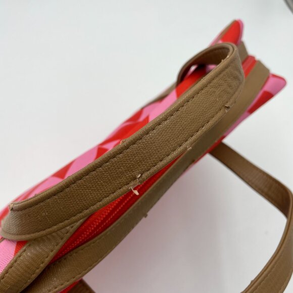 Stella & Dot Travel Bag FLAWS Chevron Stripes Jewelry Makeup Toiletries Pink - Picture 8 of 16